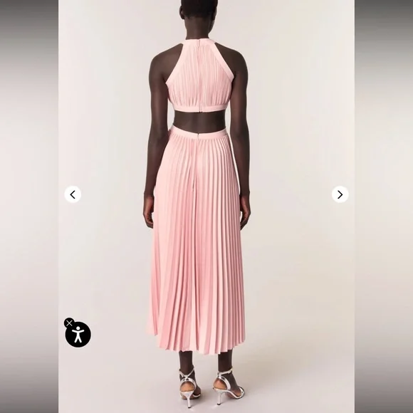 NWT Maje Pleated Pink Dress Size 38. - Picture 4 of 11